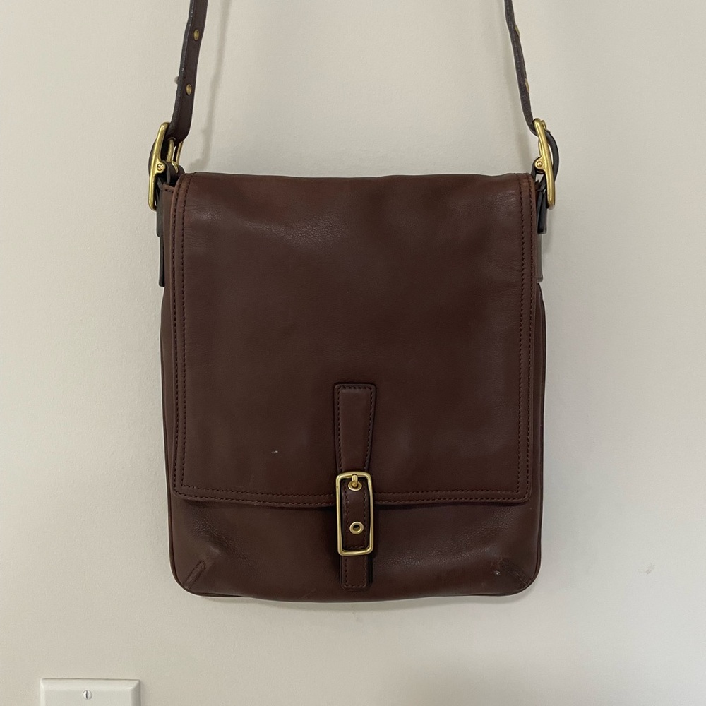Coach Mahogany Brown Leather Slim Crossbody #9588